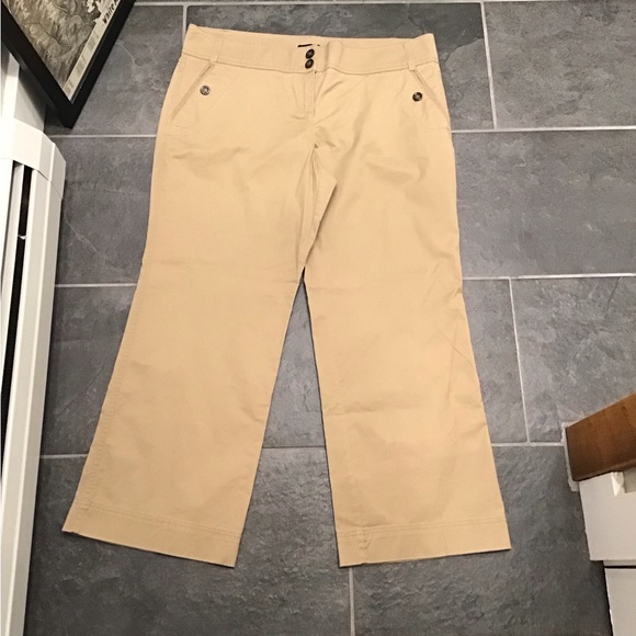 NY & CO Wide Leg Flare Stretch Cotton Tan Khaki Pant SZ 18P - Picture 3 of 14